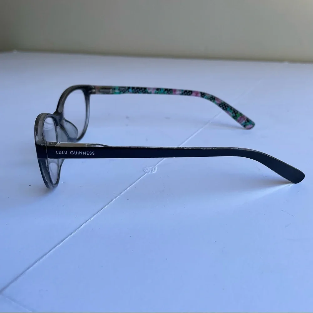Lulu Guinness eyeglasses LR66 Black Floral Women’s Glasses Frames